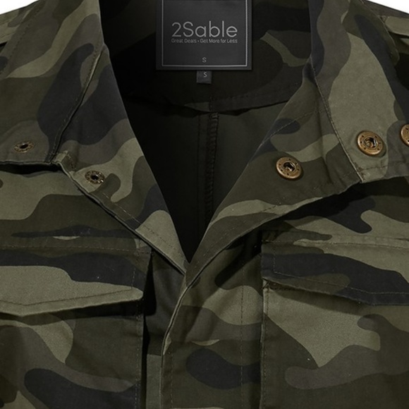 NEW LOVE TREE CAMOUFLAGE MILITARY ANORAK ARMY VEST shirt jacket wrap USA SM-2XL - Picture 6 of 8